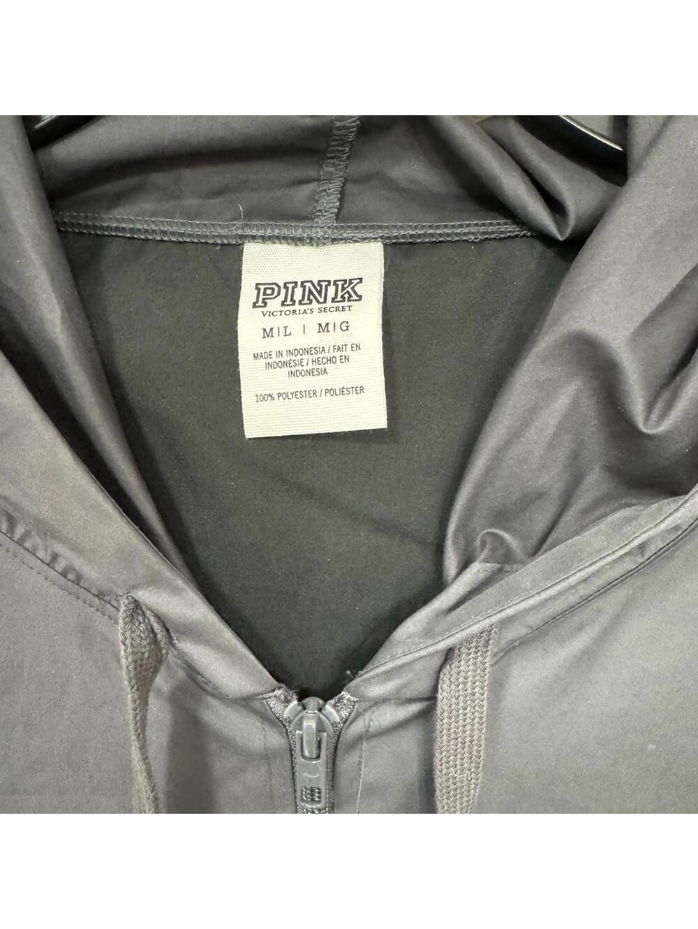 VS PINK Gray Colorblock Half Zip Hooded Windbreaker Jacket M/L - Picture 3 of 3
